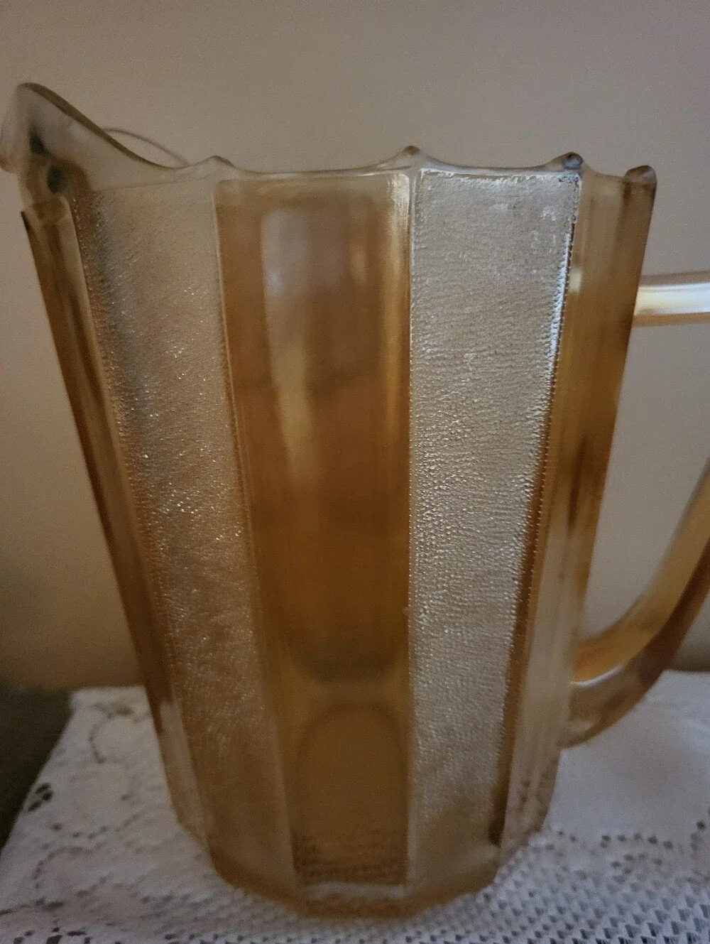 Jeanette Glass 8 X 9 Inch Ired. Paneled Pitcher Serveware